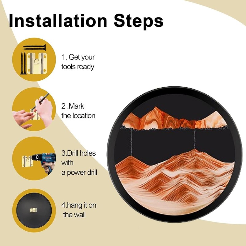 TNSLGHS Moving Sand Art, Wall Mounted Sand Art Liquid Motion,