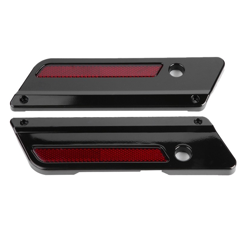 2pcs Motorcycle Saddlebag Latch Cover Reflectors for Glide Touring 94-17