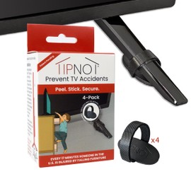 TipNot TV Anchor, No-Drill, Anti-Tip, Adhesive TV Safety Straps - Just Peel & Stick to Childproof and Babyproof Your Home 4-Pack