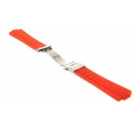 Ewatchparts 24mm 10mm Rubber Diver Band Strap Bracelet Compatible With Oris TT1 F1 Chrono Watch Orange