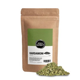 Spicy Welt Cardamom Whole (250 g) - Whole Cardamom Seeds in Premium Quality for Cooking, Baking & Drinks | Intensive Aromatic Taste | 100% Natural Pure, No Additives