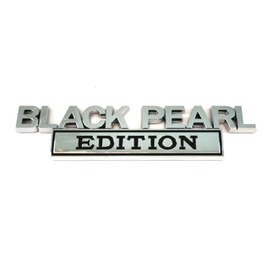 1pc Black Pearl Emblem Decal Custom 3D Letter Black Pearl Edition Badge Sticker Compatible with Truck F150 F250 F350 Silverado 1500 2500 3500 (Chrome)