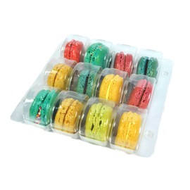 Vend Exchange Clear Plastic Macaron Containers - Fits 12 Macarons (Pack of 14)