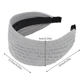 Padorul 2 Pack Wide Headbands for Women's Hair - Comfortable Non-Slip Stretch Knit, Fashion Hair Accessories (Grey White)