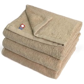 Imabari Towels, Commercial Use, Face Towels, Set of 3, M Color, 13.4 x 33.9 inches (34 x 86 cm), For Beauty Salon, 100 Colors, Lightweight Thin (No.14, Beige)