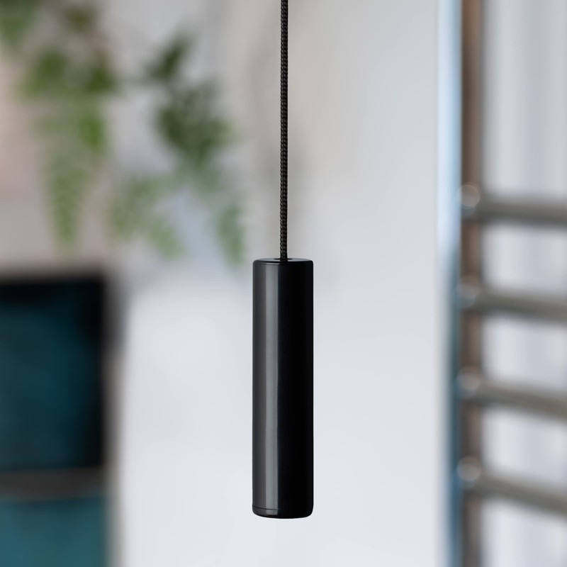 Bathroom Light Pull Cord String with Contemporary Jet Black Cord
