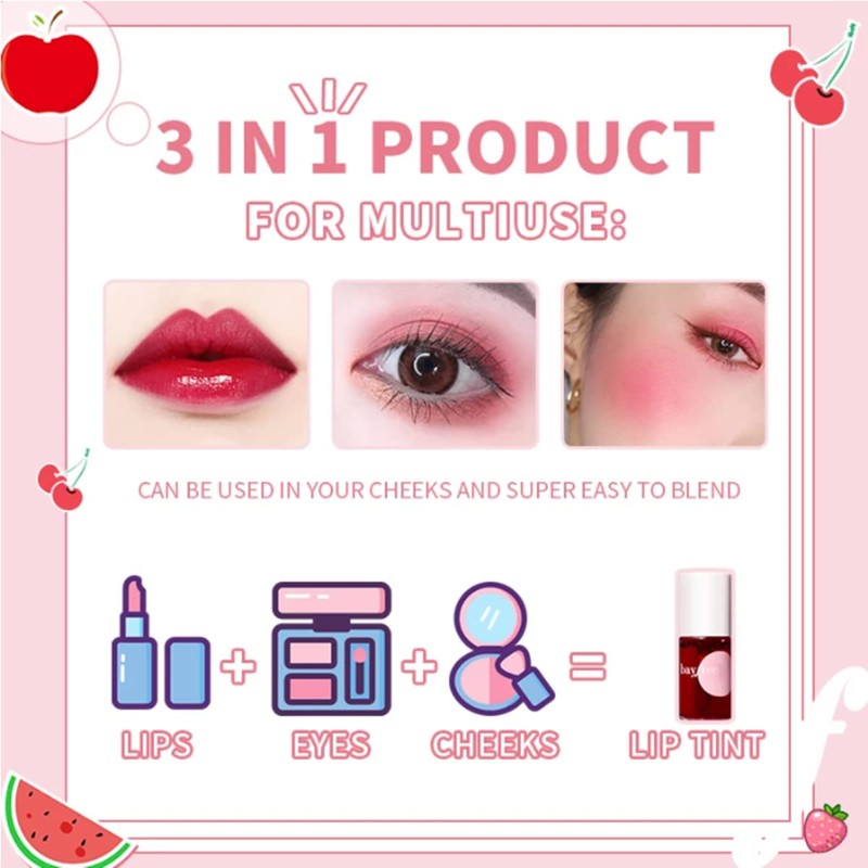 3 in 1 Lip and Cheek Colour, Liquid Mini Lipstick,