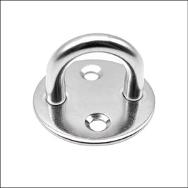 MARINE CITY Thick Ring Round Sail Shade Pad Eye Plate, Anti-Rust Stainless Steel, for Boat Rigging, Sailing, and Boating (Medium)