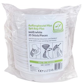 Medi-Inn Auffangbeutel Plus mit Mundstück | 25 Stück | Spuckbeutel Kotztüte | Brechbeutel für Kinder und Erwachsene