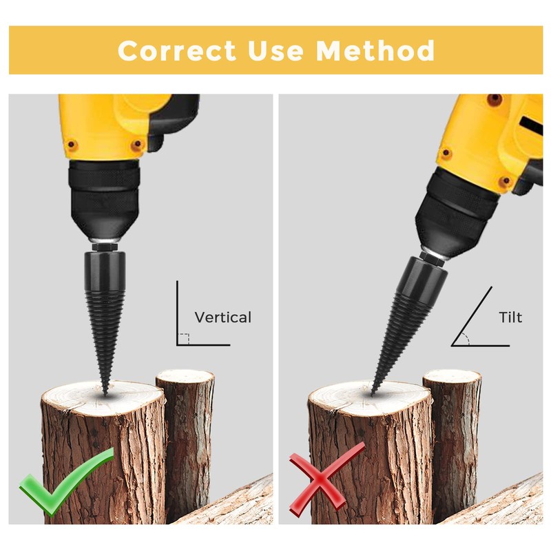 IUIBMI Wood Splitting Drill Bit Duty Removable Firewood Log Splitter