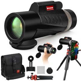 SIMUMU Monocular Telescope 80X100 with Smartphone Holder & Tripod High Powered HD Compact Monocular for Stargazing, Hunting, Bird Watching BAK-4 Prism, FMC Lens Portable for Travel, Camping, Hiking
