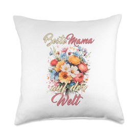 Süße Ideen zum Valentinstag und anderen Anlässen Best Mum in The World Mother's Day Birthday Gift Idea Throw Pillow, 18x18, Multicolor