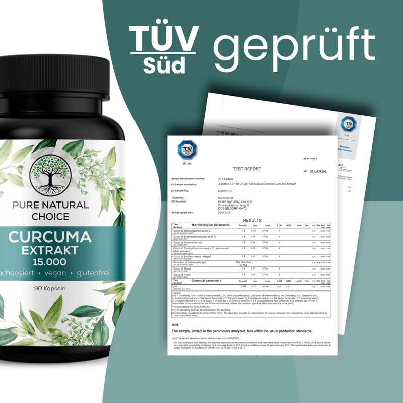 PURE NATURAL CHOICE Curcuma Extract 15000 – TÜV Tested –