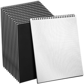 Engrowtic 12 Pack Top Spiral Graph Paper Notebooks 8.7 x11.4 Inch A4 Grid Notepad Quad Ruled Engineering Grid Paper Pad 70 Sheet Memo Steno Pad for Writing Sketching Drawing School Office Supplies