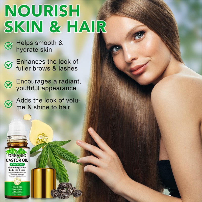 MAYPJHEH Organic Castor Oil,100% Pure Cold Pressed Castor Oils for