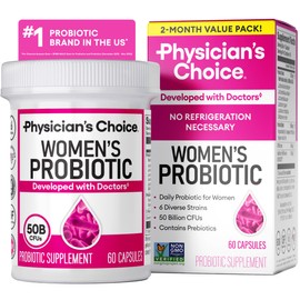 Physician's CHOICE Prebióticos y probióticos para mujeres - ProCran respaldado por la ciencia - Prebióticos orgánicos, 50 mil millones de UFC, D-Manos
