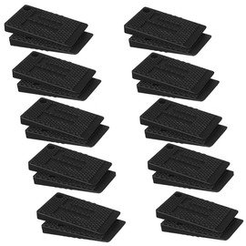 KOLZEMV Pack of 20 Door Stoppers, Floor Black, Height Adjustable, Scratch-Resistant, Non-Slip Door Wedge Rubber, High, Non-Toxic, No Unpleasant Odour, Door Buffers, Protection for Balcony Door, Study,