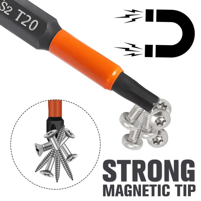 Saipor 10pcs Magnetic Phillips PoziDriv Torx Screwdriver Bit Set, 50mm/2"