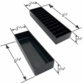 Laube Wide Mini Blade Case Organizer for Clipper Blades - Professional 12 Slot Clipper Blade Caddy - Detachable Snap On Lid- Made in The USA - Blue - 2 Pack