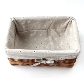 Kingwillow, Storage basket, Natural wicker Storage Bins Rectangular Basket,Arts and Crafts.