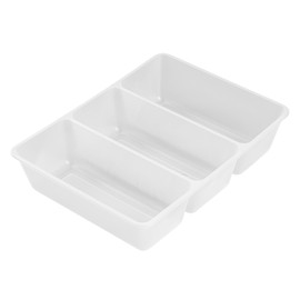 Restaurantware Take Out Box Inserts 50 Pack of 40 oz 3-Compartment Take Out Container Trays Microwavable Leak-Resistant for Hot and Cold Foods Tacos White Plastic Portion Divider Insert Trays