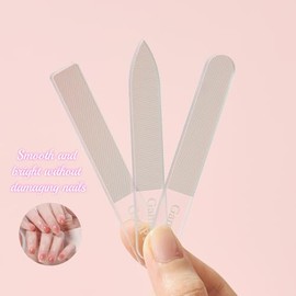 3PCS Glass Nail Files for Natural Nails - Reusable High-Quality Glass Nail File with Fine Abrasive Particles, Trims Shines and Buffs Nails, Safe Nail-