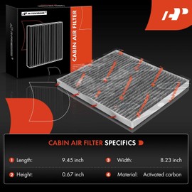 A-Premium Filtro de aire de cabina de 2 piezas con carbón activado compatible con Kia Spectra 2004-2009, Spectra5 2005-2009, Borrego 2009-2011, reemplazo # 971332F010