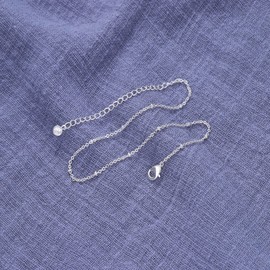 Women Dainty Anklet,14K Gold Plated Satellite Anklet Double Layered Cute Beads Chain Tassel Coin Disc Heart Summer Ankle Bracelet Boho Beach Foot Chain