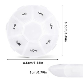 WLLHYF Weekly Daily Travel Pill Box Organiser,7 Days 1 Times a Day Pill Box