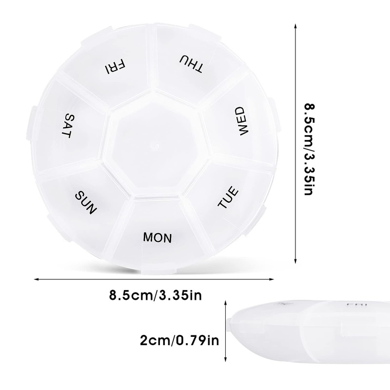 WLLHYF Weekly Daily Travel Pill Box Organiser,7 Days 1 Times