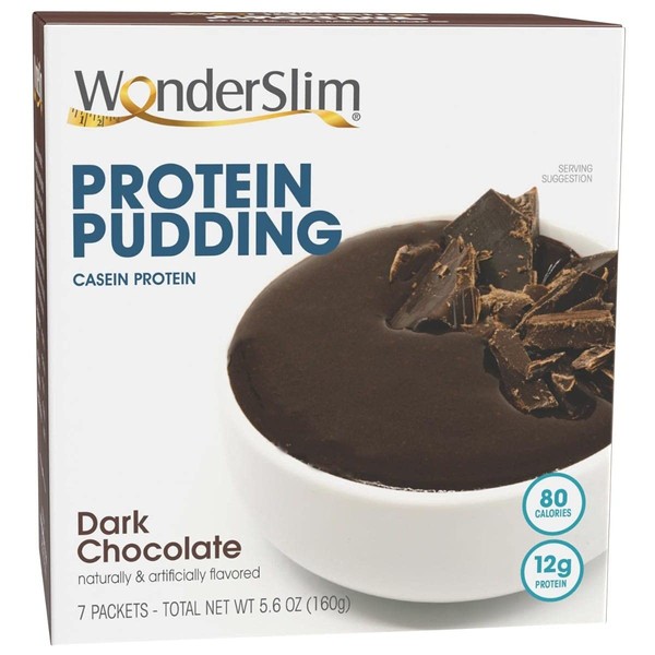 WonderSlim Protein Pudding, Dark Chocolate, 80 Calories, 12g Protein (7ct)