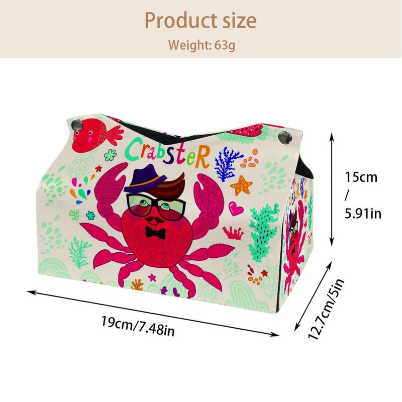 2 Pack Tissue Box Cover Holder, Red Poppies Flowers Rectangle