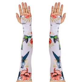 Arms sleeves for Women Gardening Sleeves to cover arms Sun Protection thin skin Arm Cooling Sleeves for Gardening (Hummingbird)