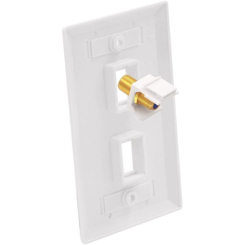 VCE 2-Port Ethernet Coax Wall Plate (UL Listed), Coax and