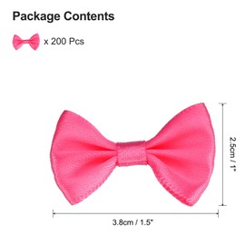 sourcing map 200pcs Mini Tie Bows 1.5 Inch Small Tiny Bowknot, Dark Pink Ribbon Bows for DIY Crafts, Sewing Appliques, Gifts Ornament, Scrapbooking, Belts, Hair Clips Decoration