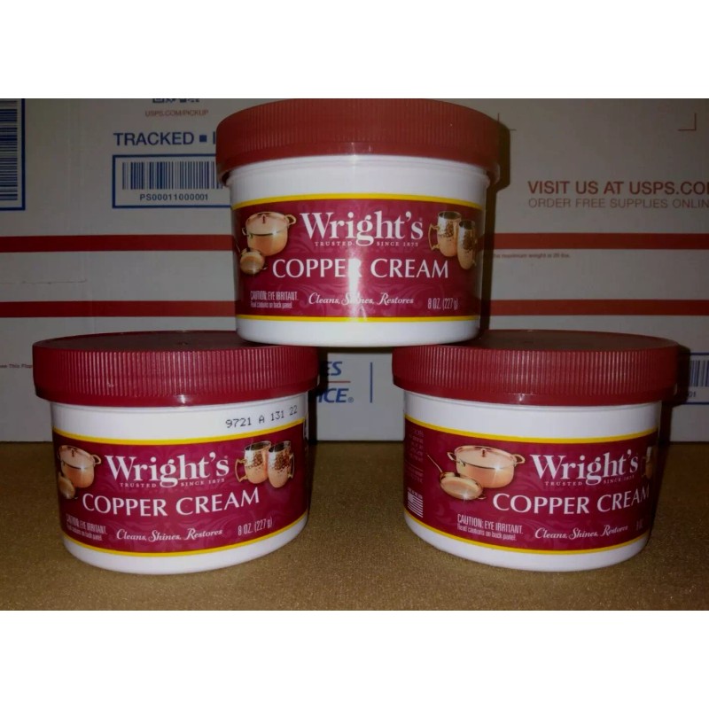 Wright (3) Wright's Copper and Brass Cream Cleaner 8 Ounce