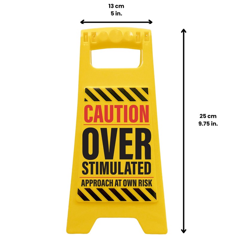 Boxer Gifts Overstimulated Approach at Own Risk Novelty Desk Sign