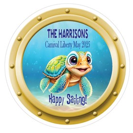 Cruise Ship Door Decoration Happy Turtle Tortoise Porthole Funny & Fun Party Decor - Decorative Magnetic Favors For Fridge, Locker, Whiteboard - Stateroom for Ships Carnival, Royal Caribbean etc.