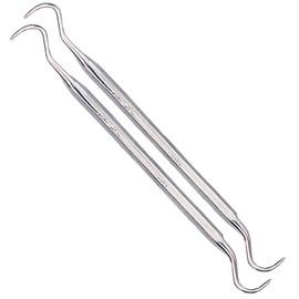 JEWEL TOOL (2 Pack 5-7/8" (15 cm) Double Ended Stainless Steel Hooks | Precision Instrument for Jewelers, Dentists & Craftsmen | Textured Grip