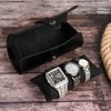 Contacts Leather Watch Box, Travel Bag for 3 Watches, Storage