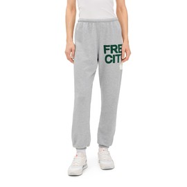 FREECITY Women's Large Heather Sweatpants, Heather Army, Grey, XXL
