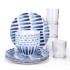 KX-WARE Blue Stripe Melamine Bowls, 6-inch 100% Melamine Cereal/Soup/Salad Bowls,