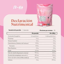 B-FIT B Diurético 100% Natural - 60 Cápsulas - Extractos 100% Naturales - Café Verde - Cola de Caballo y Uva Ursi - Sin Gluten - Fácil de Consumir