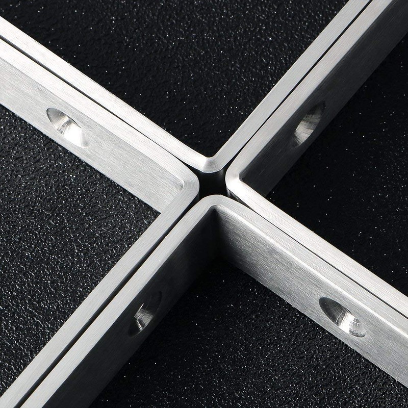 Hyber&Cara 6 Pack Heavy Duty Right Angle Bracket Stainless Steel