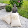 Swiss pine cushion embroidered with the flower of life size
