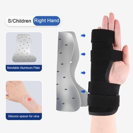 Pinky & Ring Finger Splint Brace - Right Hand Brace Support for Boxer Fracture, Mallet Finger & Dislocation, Arthritis, Sprain, Broken, Little Finger Cast Immobilizer Straightener (4th/5th Metacarpal)