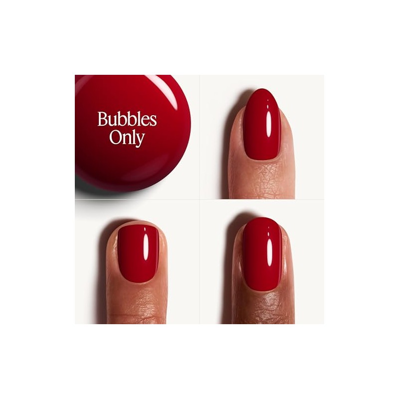 essie gel couture nail polish, bubbles only, red longwear nail