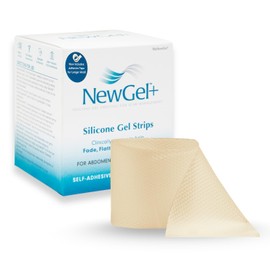 NewGel Advanced Silicone Professional Scar Treatment Tape by MyNewGel, Ultra-Thick, for Abdomen, C-Section, Keloids, Burns, REUSABLE, 2" x 18" Strip - BEIGE