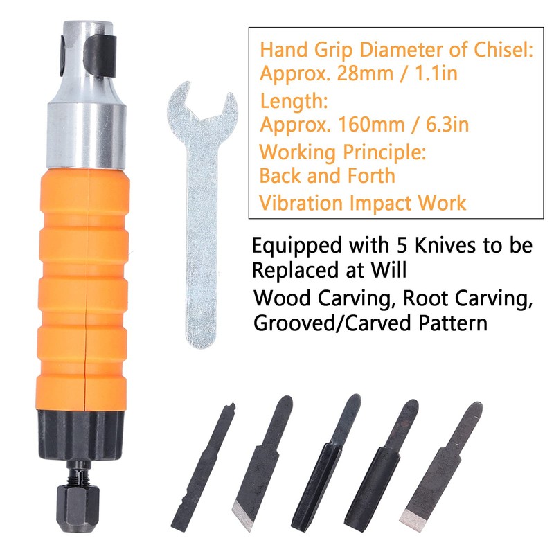 Nunafey Electric Chisel, Electric Carving Chisel Tool High-speed Vibration with