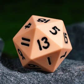 IUSTIDIE 7-Die Silicone DND Dice, Polyhedral Dice D&D Dice Set, Round Edges Soft Perfect Bouncer for D&D RPG Bar Pub Club Classroom Party Games（Peach Pink w/Black Numbers）